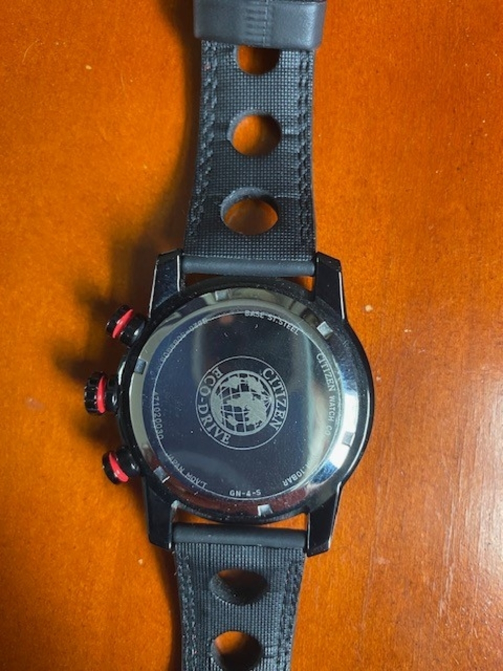 Citizen Eco-Drive Men’s Black and Red Sport Chronograph Watch. Caliber GN-4-S - Picture 3 of 3